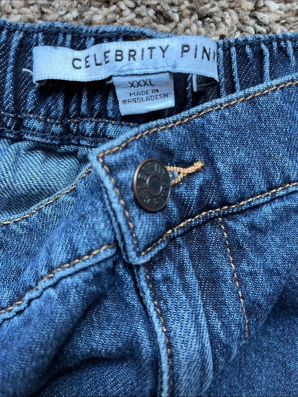 Celebrity Pink Women's Plus Wide Leg Gardener Jeans 3X Patch pockets, utility